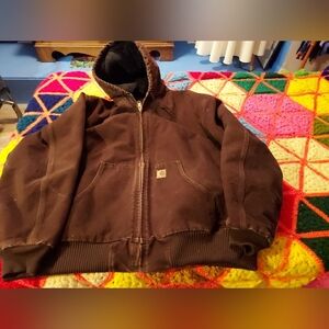 Carhartt Dark Brown Hooded Jacket 2xl